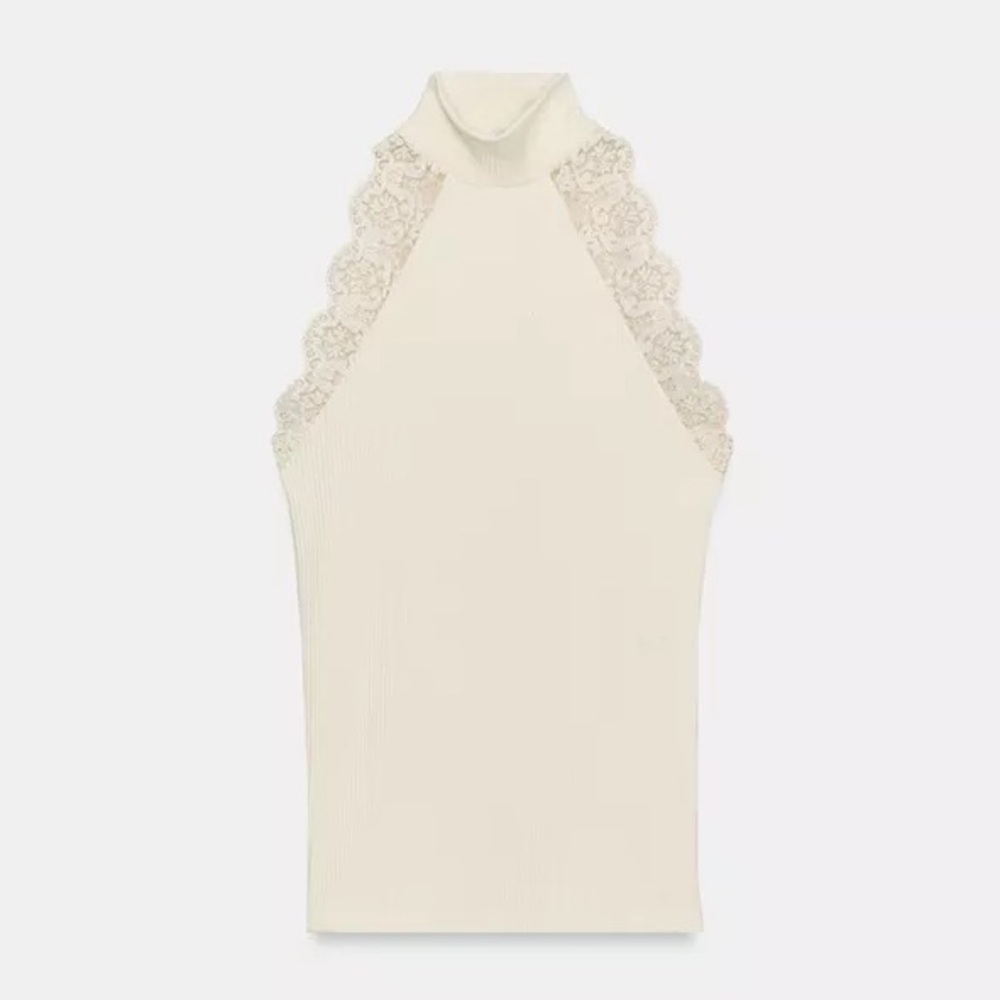 ZARA LACE RIB TOP - Picture 8 of 11